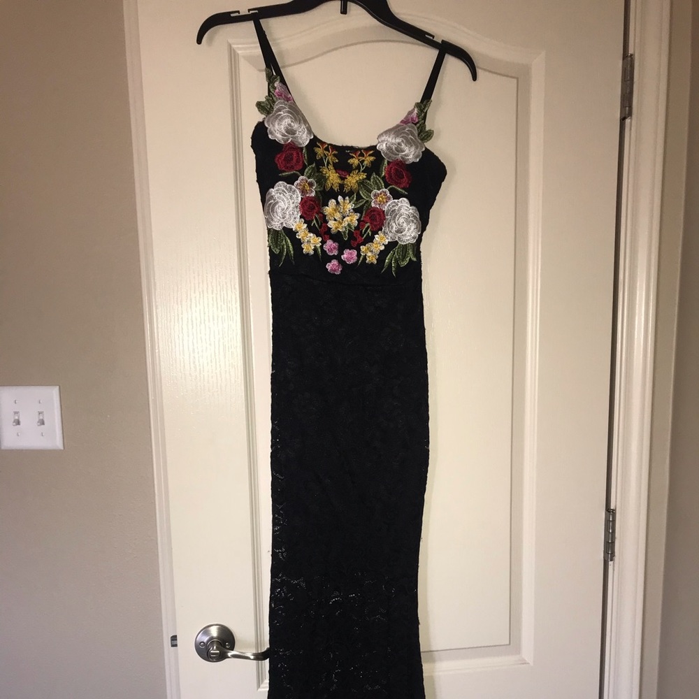 Black Dress with flowers